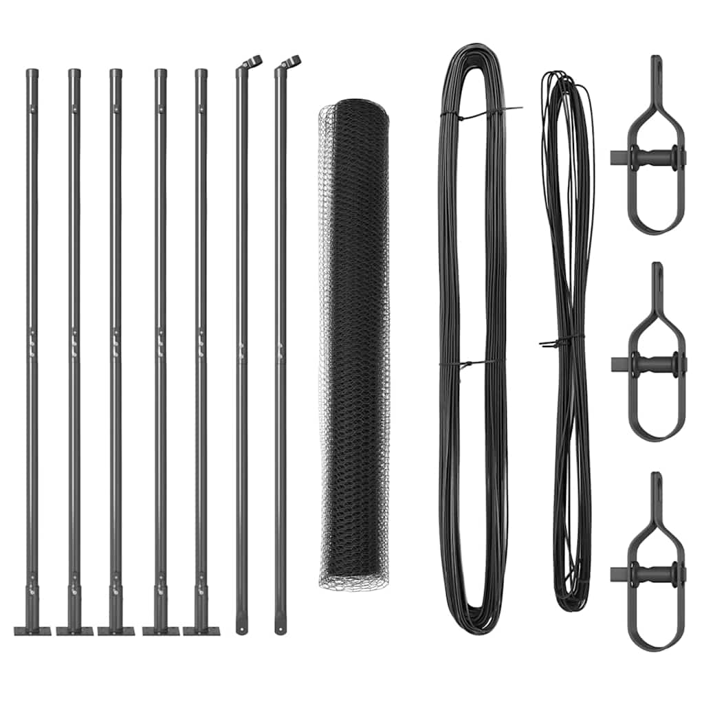 Φράχτης Hexagon vidaXL Γκρι 0,8x10 μ Χάλυβας