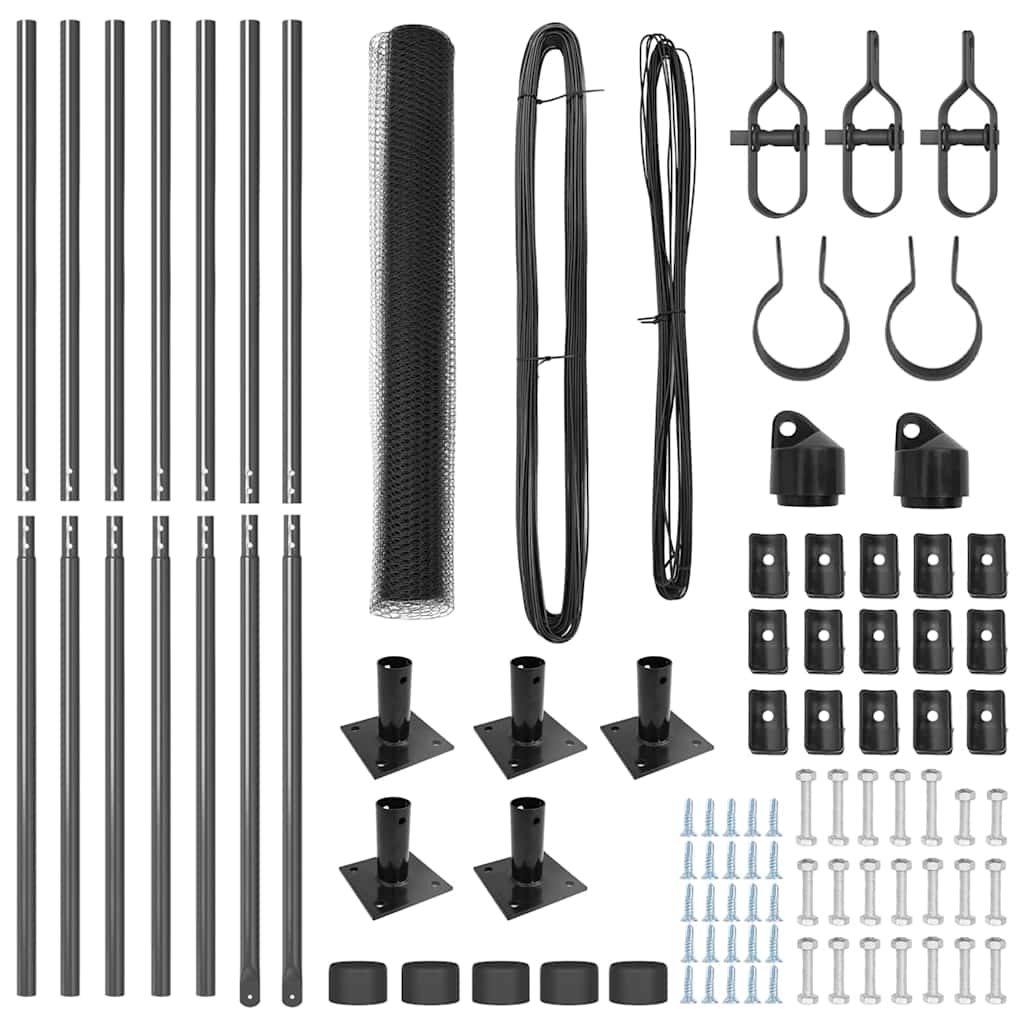 vidaXL Εξάγωνος Φράχτης Γκρι 1x10 μ Σίδηρος