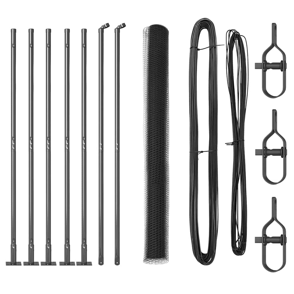 vidaXL Φράχτης Εξάγωνου Σχήματος Γκρι 1.4x10 μ Ατσάλι