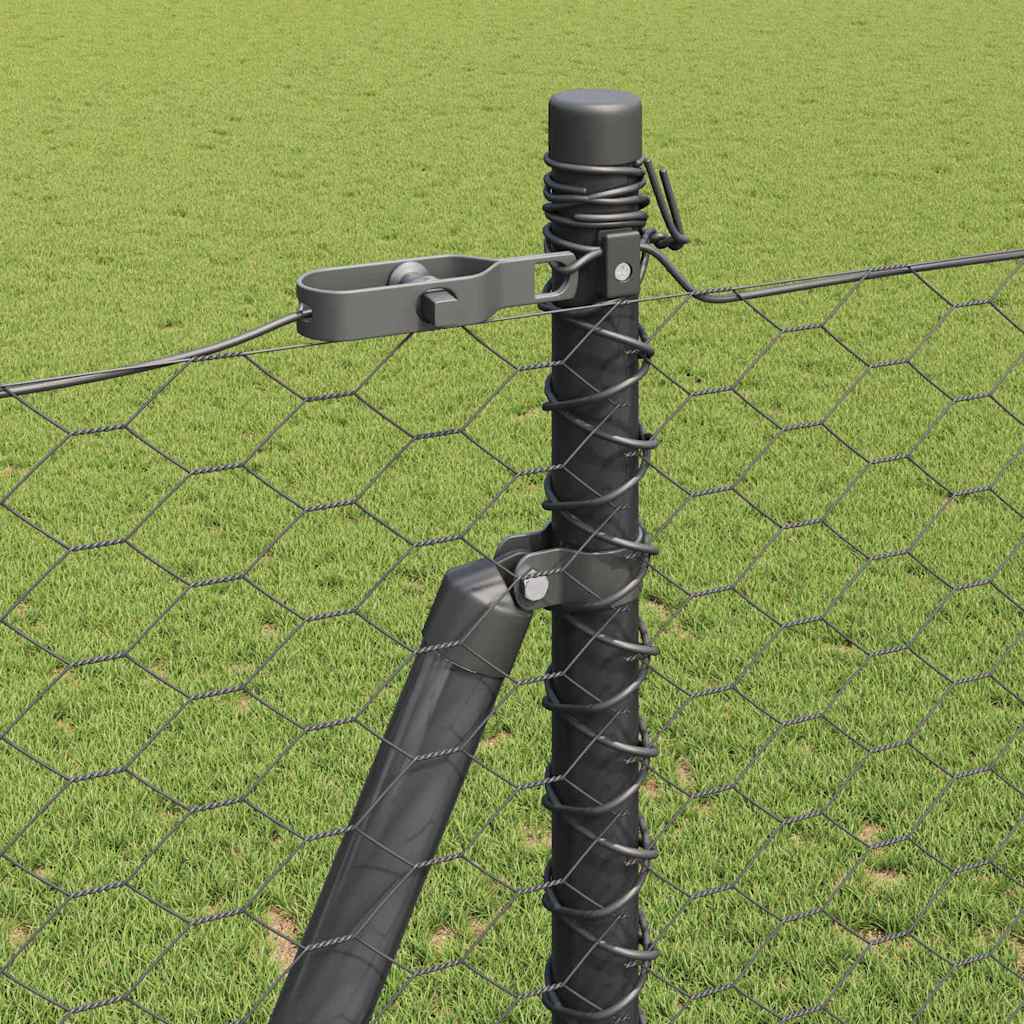 vidaXL Εξαγωνικός Φράκτης Γκρι 1.4x10 μ Ατσάλι