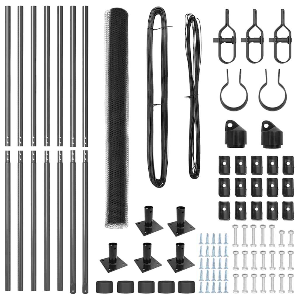 vidaXL Εξαγωνική Περίφραξη Γκρι 1.5x10 μ Μέταλλο