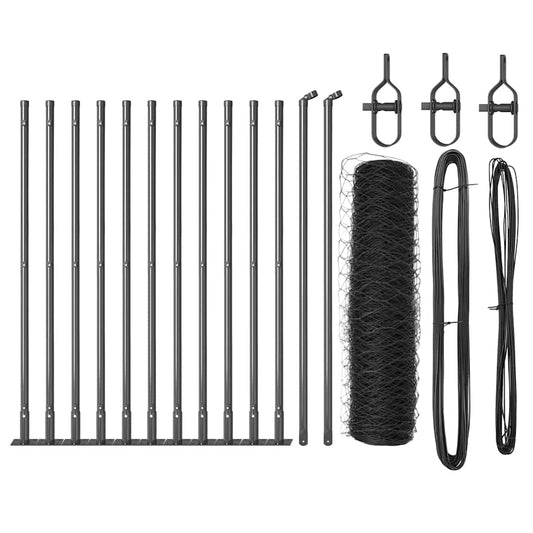 Φράχτης εξαγώνου vidaXL Γκρι 0.4x25 μ Ατσάλι