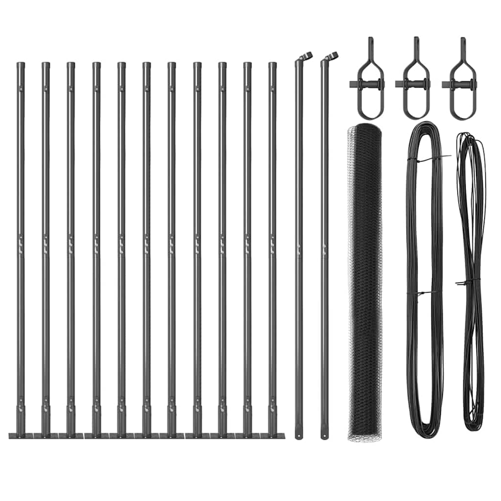 Φράχτης Hexagon vidaXL Γκρι 1.6 x 25 μ Χάλυβας