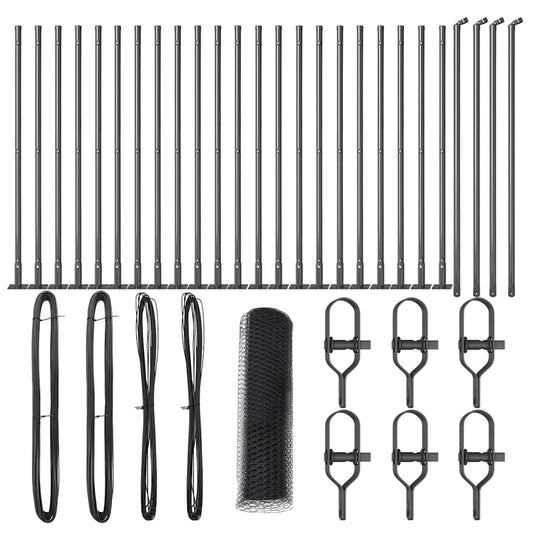 vidaXL Φράκτης Εξαγώνιος Γκρι 0,4x50 m Χάλυβας