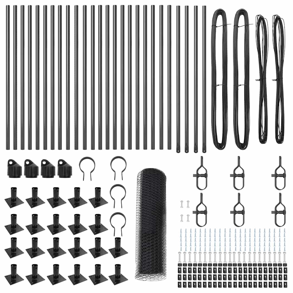 vidaXL Φράκτης Εξαγώνιος Γκρι 0,4x50 m Χάλυβας