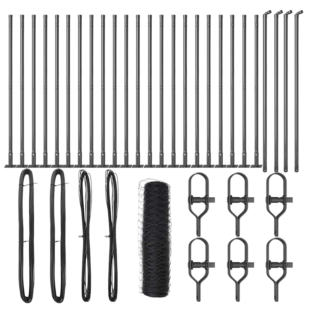 Φράκτης Hexagon vidaXL Γκρι 0.4x50 μ Χάλυβας