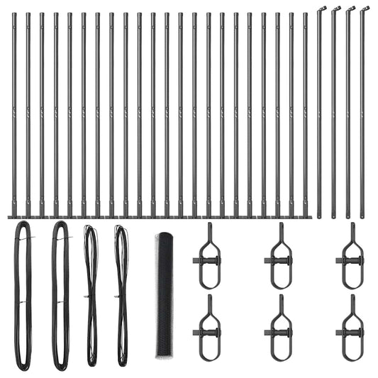 vidaXL Εξάγωνος Φράχτης Γκρι 1.2x50 μ Χάλυβας