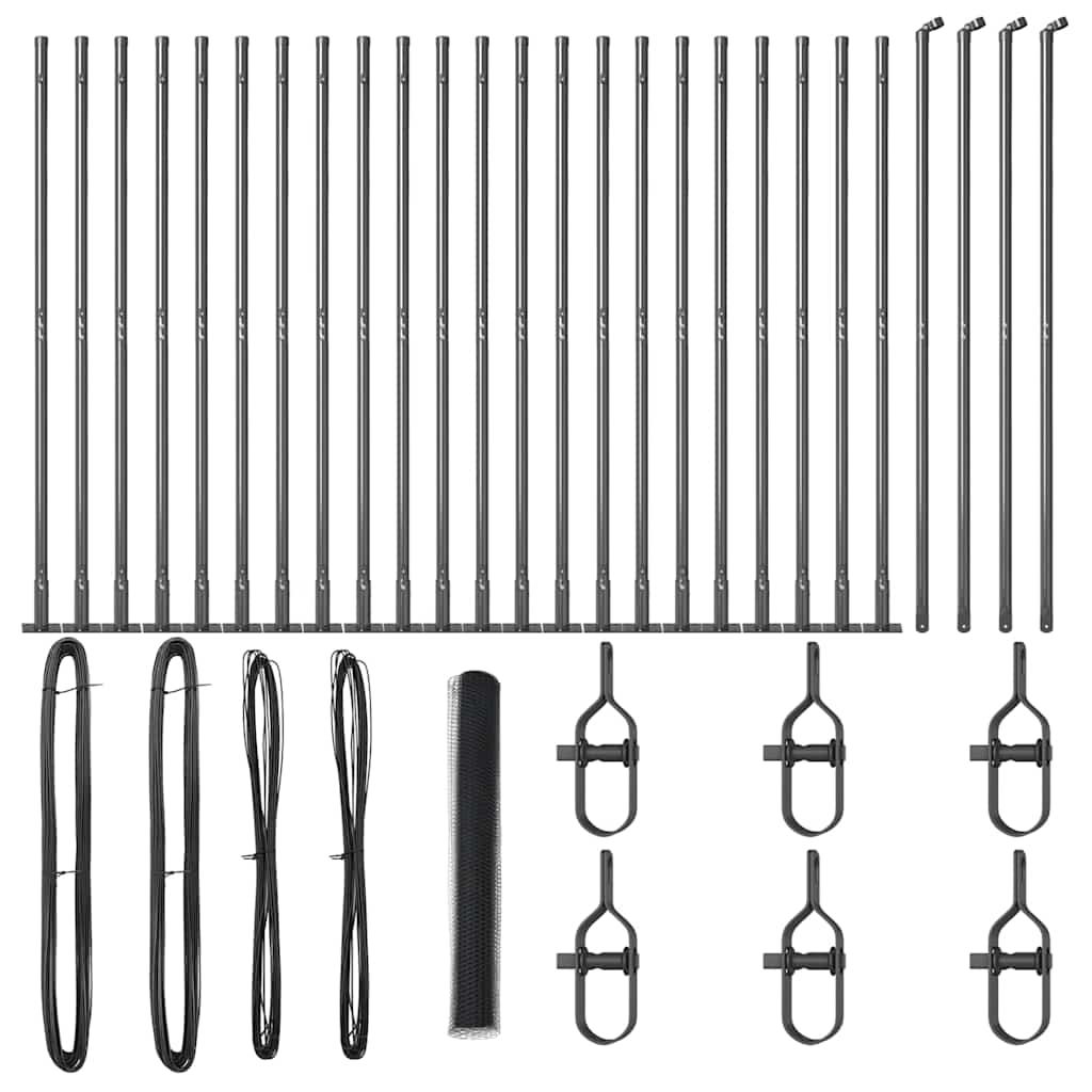 vidaXL Εξαγωνικός Φράκτης Γκρι 1.2x50 μ Χάλυβας