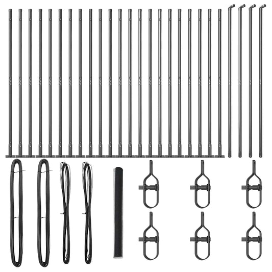 vidaXL Γκρι Εξάγωνο Φράχτη 1.4x50 μ Χάλυβας