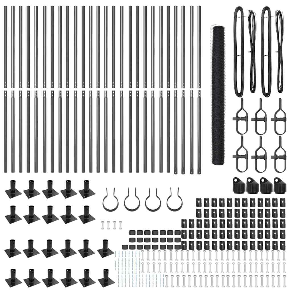 vidaXL Γωνιακή Περίφραξη Γκρι 1,4x50 μ Ατσάλι