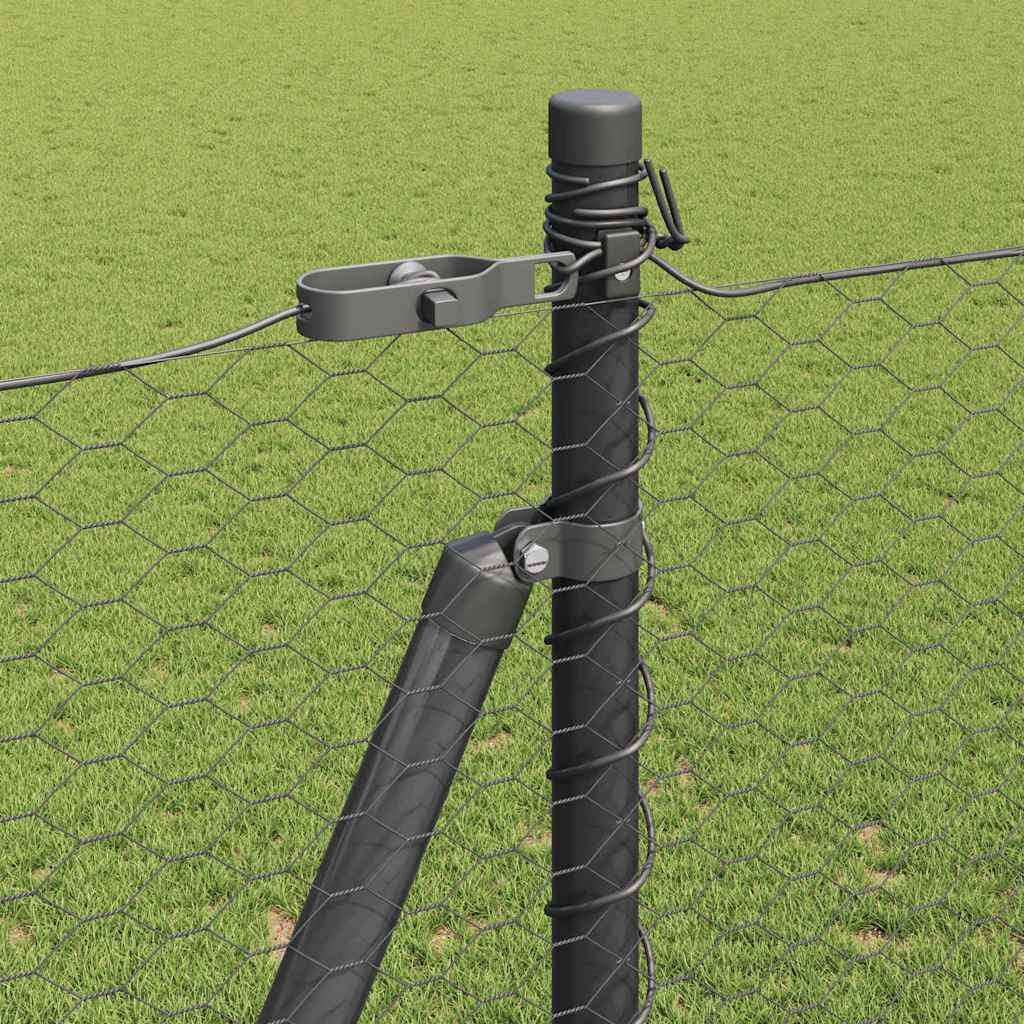 vidaXL Hexagon Fence Γκρι 1.5x50 m Ατσάλι