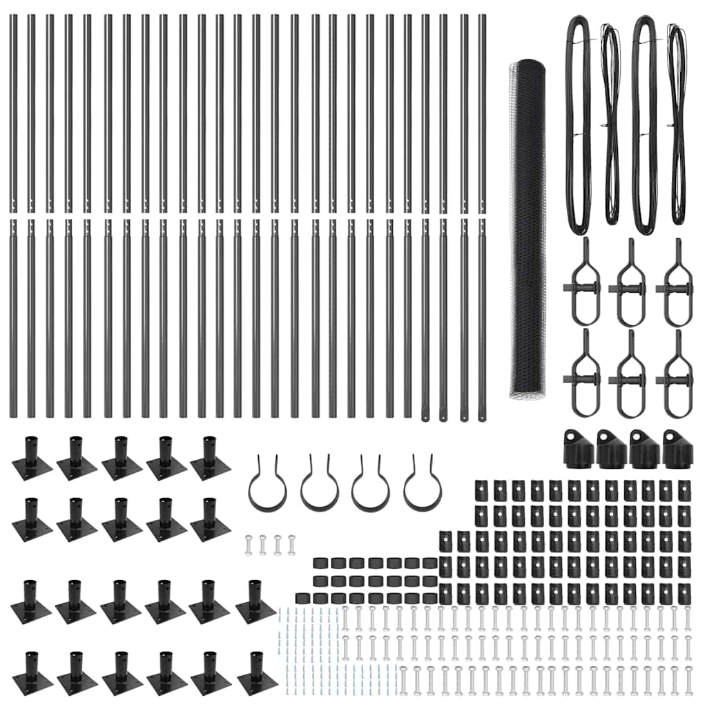 vidaXL Hexagon Fence Γκρι 1.5x50 m Ατσάλι