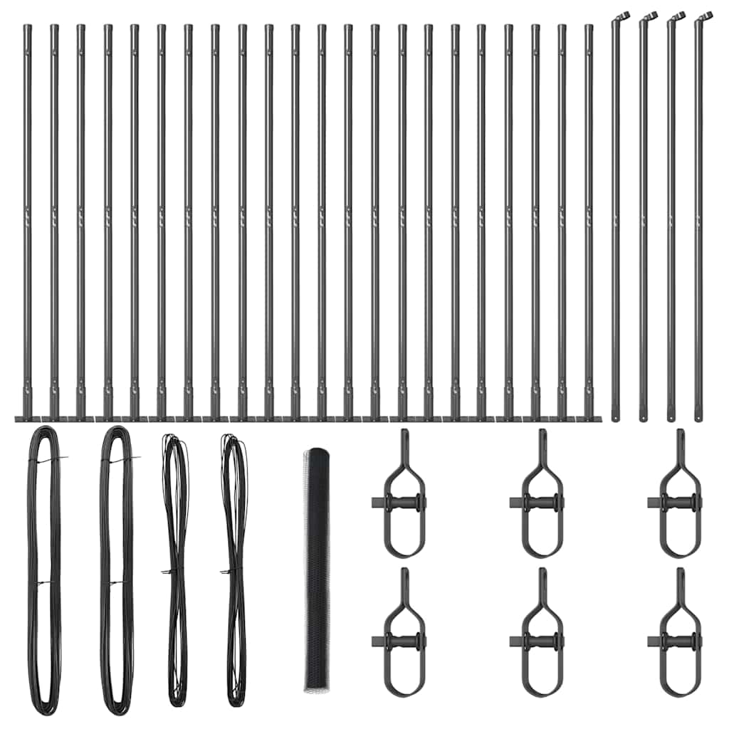 vidaXL Φράχτης Έξαδρος Γκρι 1.6x50 μ Ατσάλι