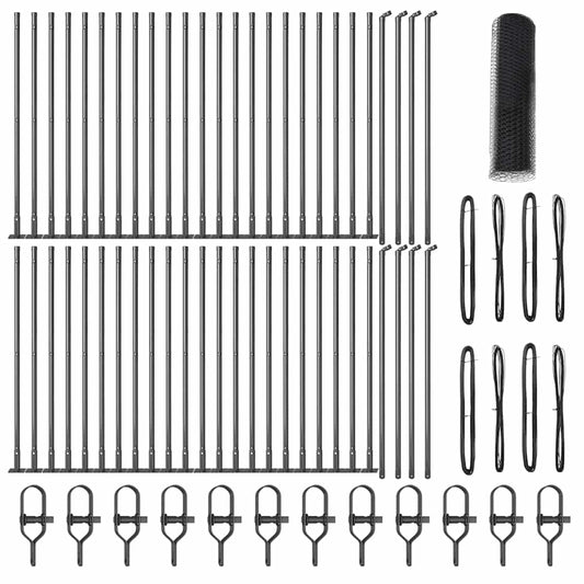 Περίφραξη Hexagon vidaXL Γκρι 0.6x100 μ Ατσάλι