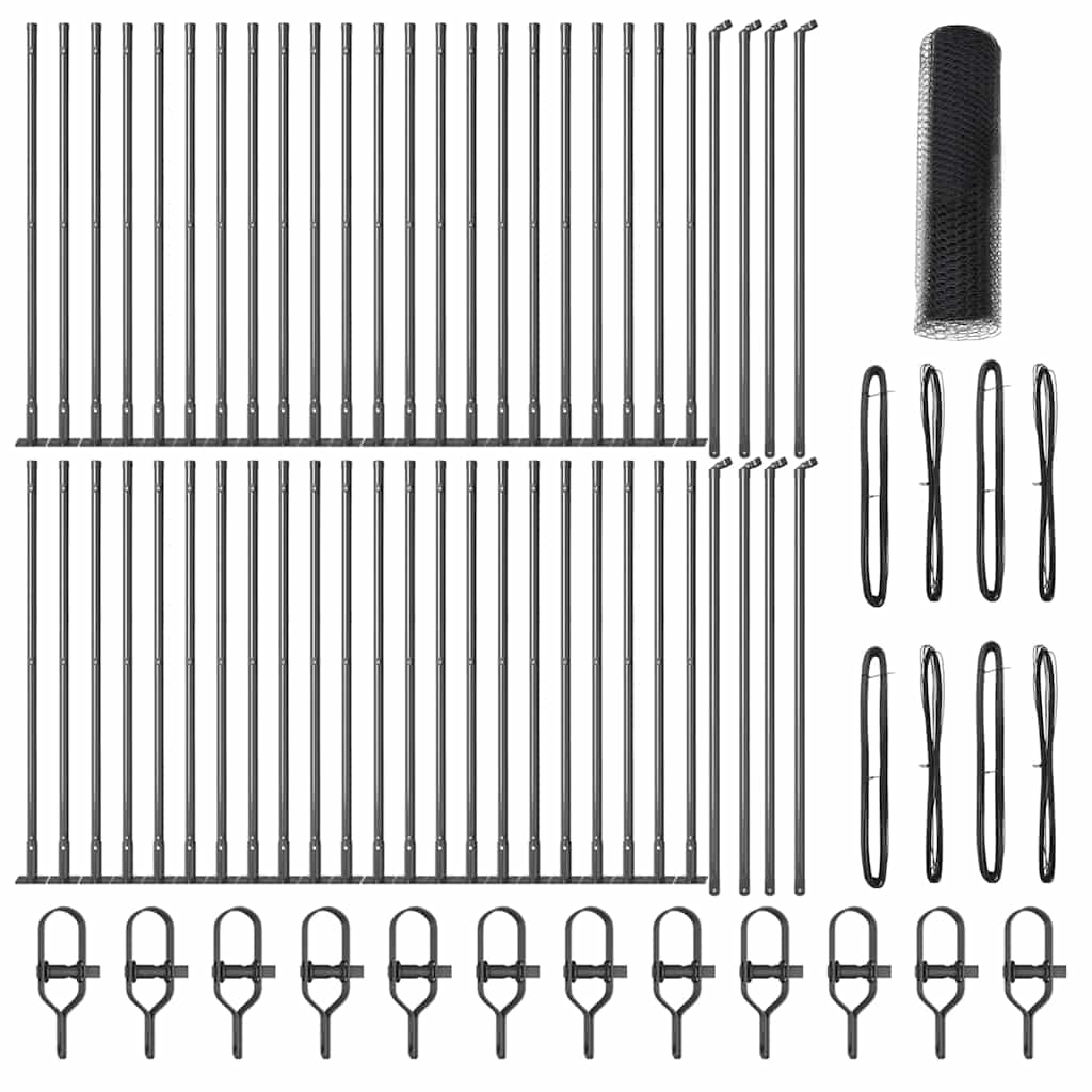 vidaXL Φράκτης Hexagon Γκρι 0.8x100 μ Χάλυβας