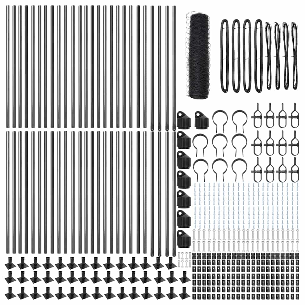 Φράκτης Εξάγωνο vidaXL Γκρι 0.8x100 m Ατσάλι