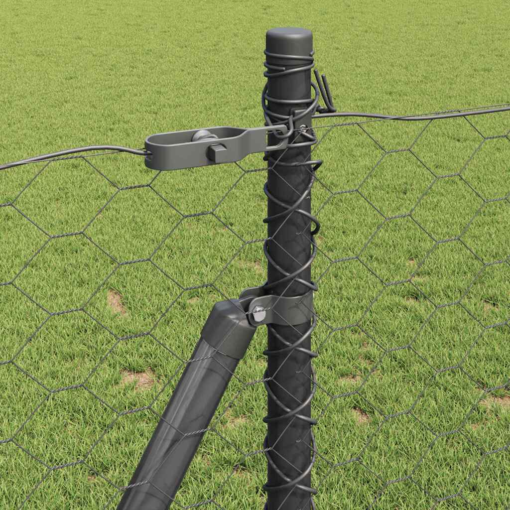 vidaXL Φράχτης Εξαγωνίου Γκρι 0.8x100 μ Χάλυβας