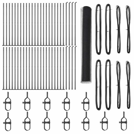 vidaXL Φράκτης Έξαθρο Γκρι 1.2x100 μ Χάλυβας