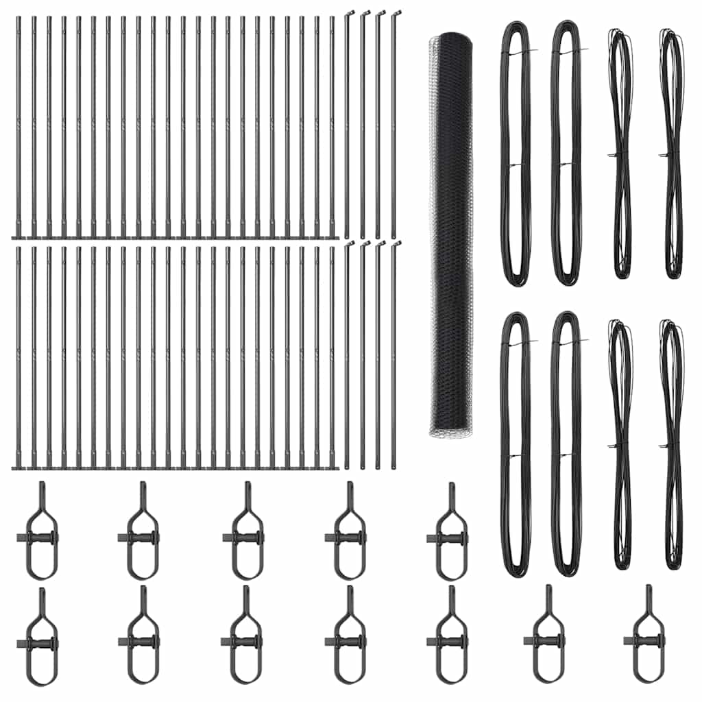 vidaXL Φράχτης Εξαγωνικού Σχήματος Γκρι 1.5 x 100 μ Ατσάλι