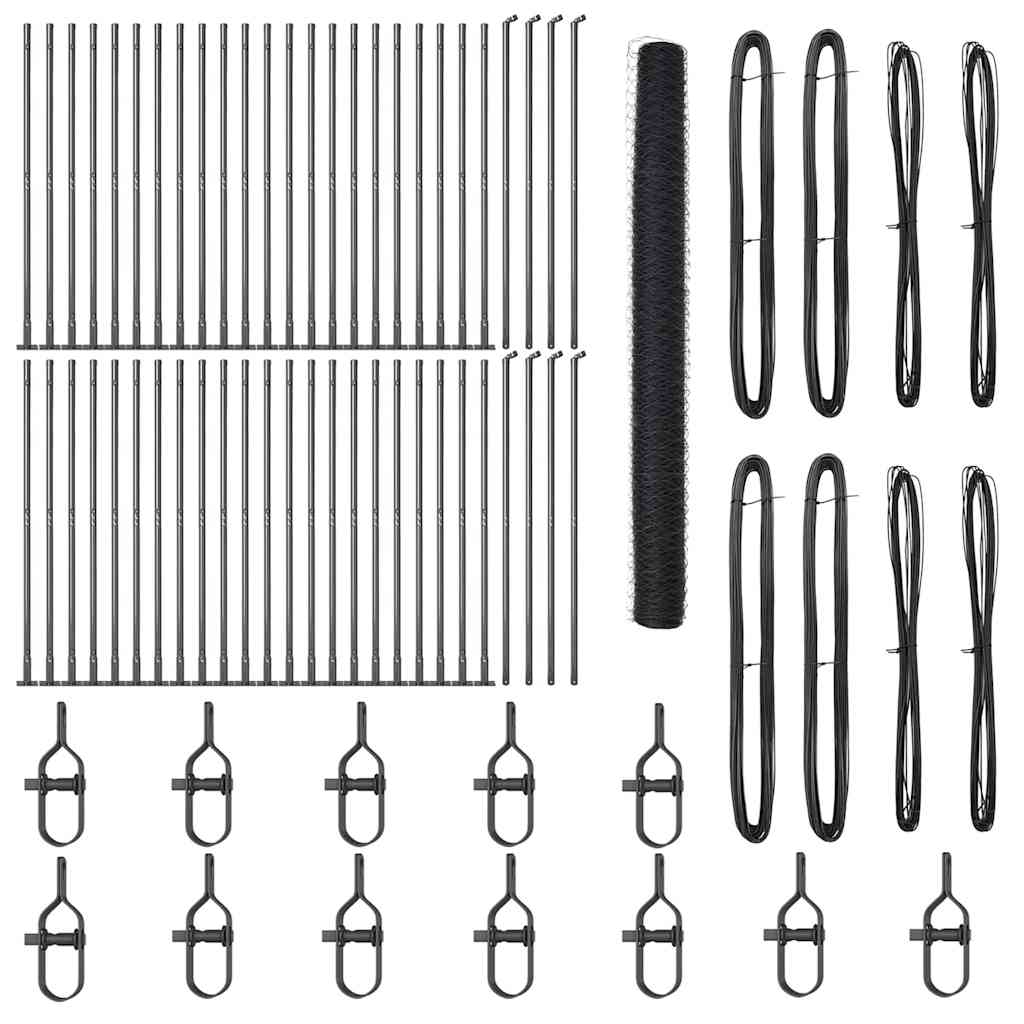 Φράχτης vidaXL Εξαγώνου Γκρι 1.5x100 μ Χάλυβας