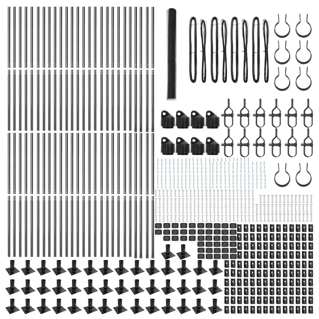 vidaXL Hexagon Fence Γκρι 1.6x100 m Χάλυβας