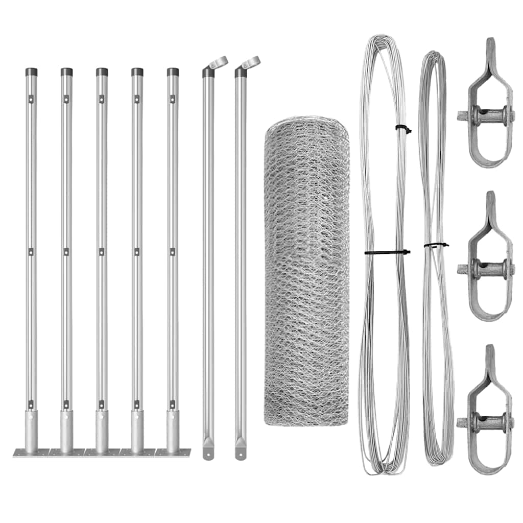 vidaXL Εξάγωνη ΦENCE 0.5x10 μ Γαλβανισμένος Χάλυβας