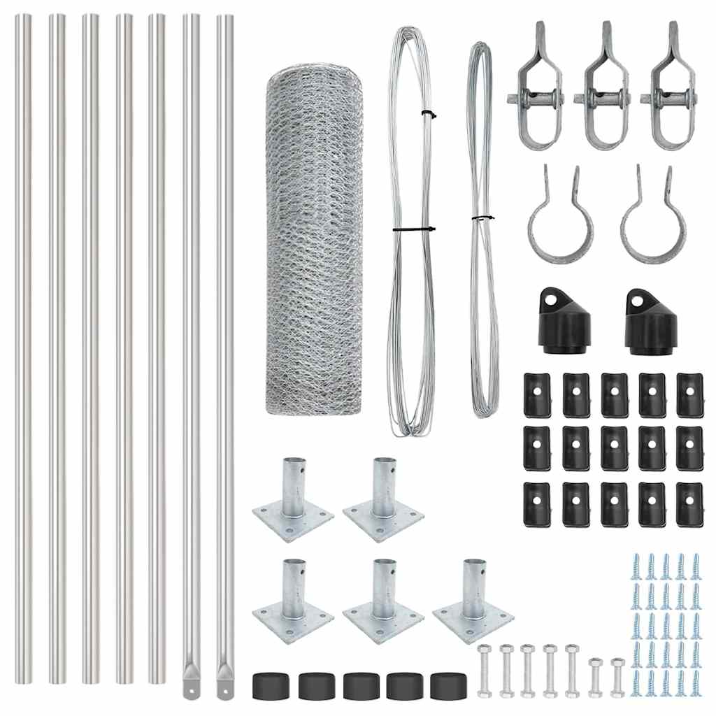 vidaXL Περίφραξη Εξαγωνική 0.5x10 μ Γαλβανισμένο Ατσάλι