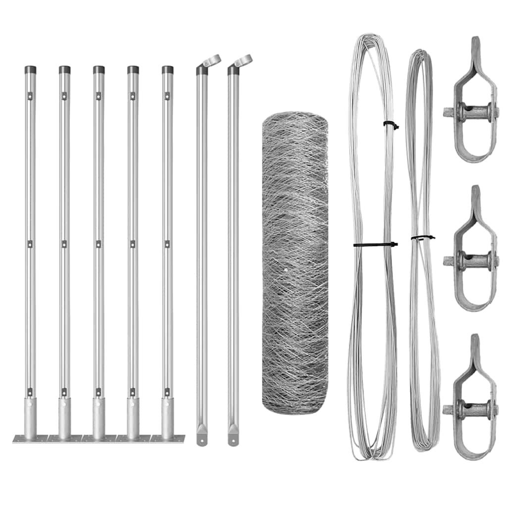 vidaXL Περίφραξη Εξαγώνου 0.5x10 μ Γαλβανισμένο Ατσάλι