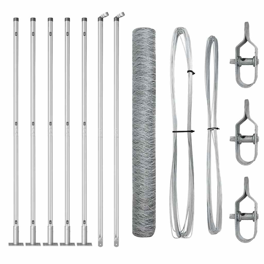 vidaXL Φράκτης Εξάγωνος 0.8x10 μ Γαλβανισμένο Ατσάλι