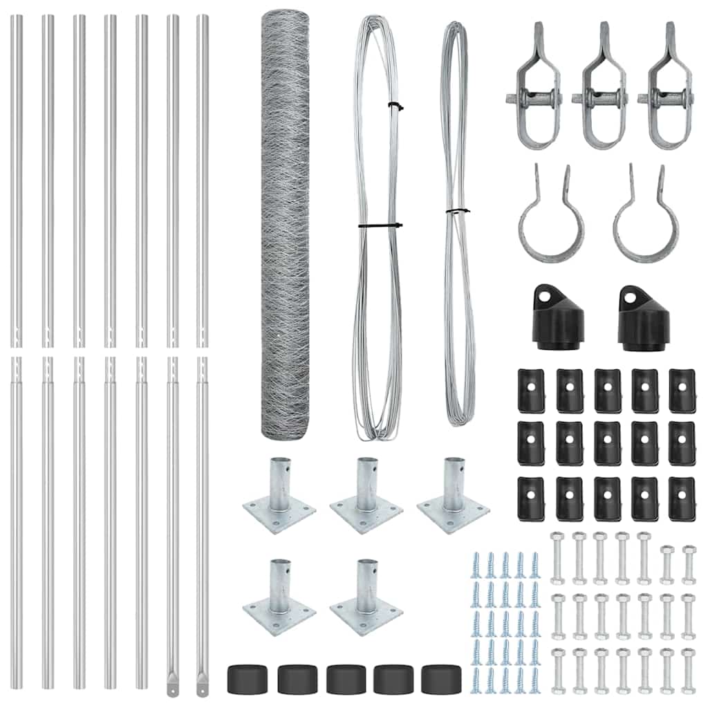 Φράχτης Hexagon vidaXL 0.8x10 μ Γαλβανισμένος Χάλυβας