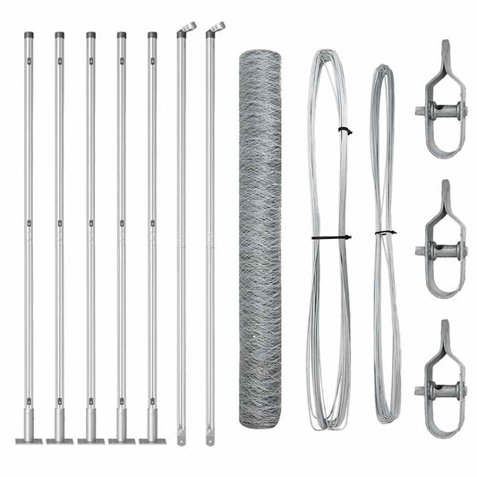 vidaXL Εξαγωνική Περίφραξη 1x10 μ Γαλβανισμένο Ατσάλι