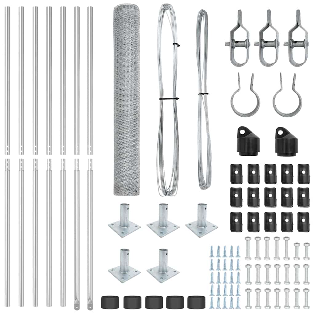 Φράκτης vidaXL Hexagon 1.2x10 μ Γαλβανισμένος Χάλυβας