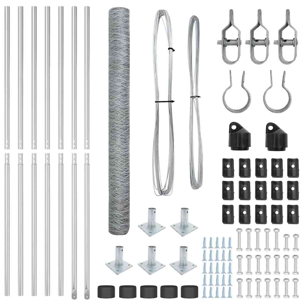 vidaXL Εξάγωνος Φράχτης 1.6x10 μ Γαλβανισμένος Χάλυβας