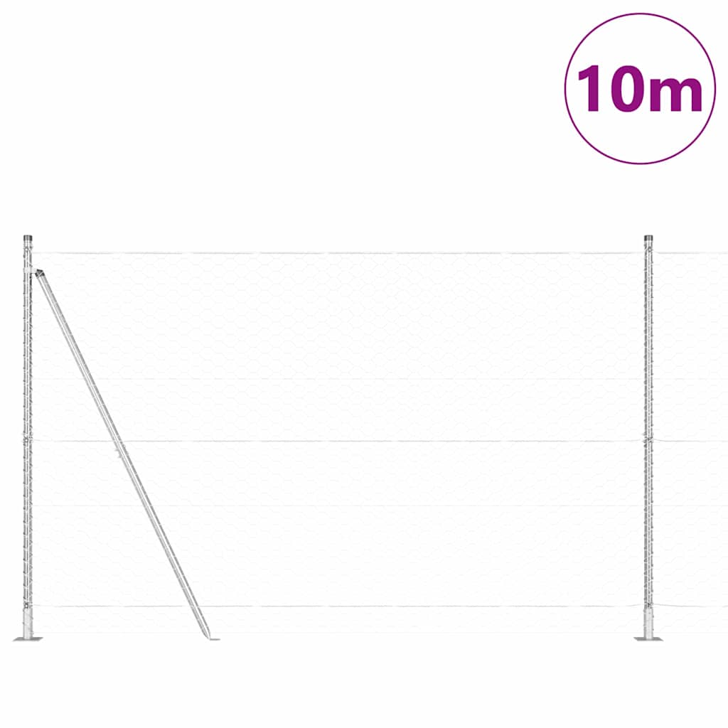 vidaXL Φράχτης Εξαγώνιος 1,6x10 μ Γαλβανισμένο Ατσάλι