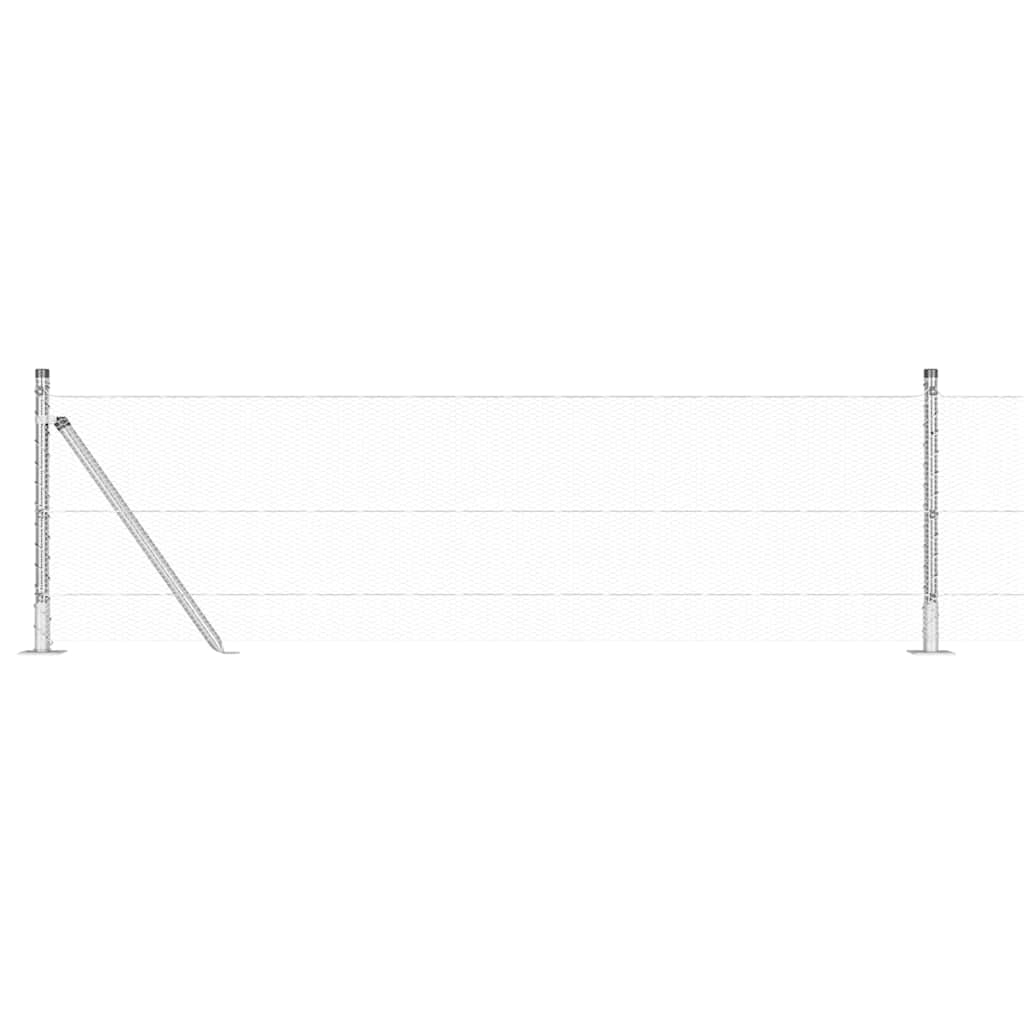 vidaXL Φράχτης με Στήλες. Ασημί 0.4 x 25 μ Ατσάλι με επικάλυψη PVC