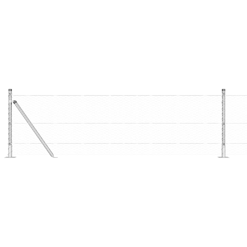 vidaXL Φράχτης Έξιγωνο 0.6 x 25 μ Γαλβανισμένος Ατσάλι