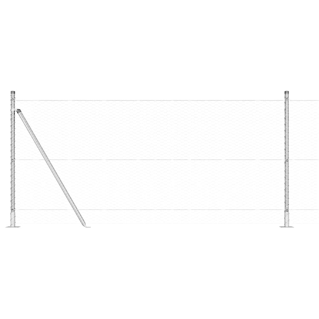 vidaXL Εξάγωνος Φράχτης 0.8x25 μ Γαλβανισμένος Χάλυβας