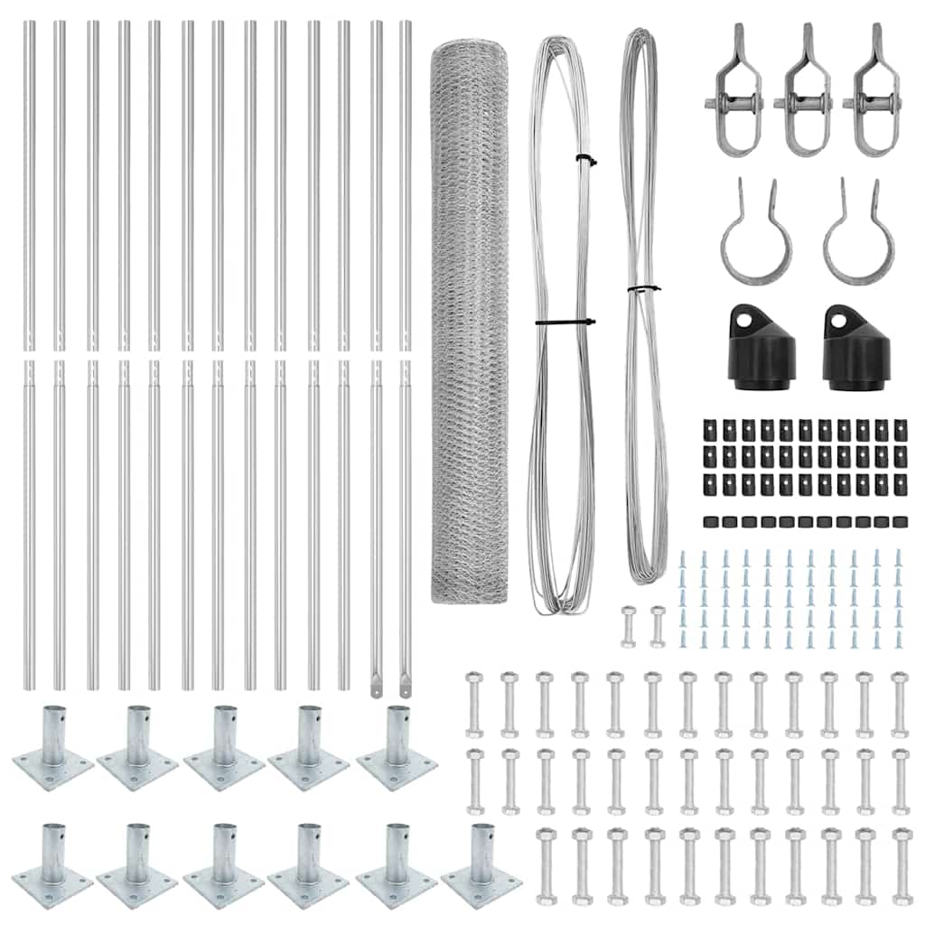 vidaXL Εξάγωνος Φράχτης 0.8x25 μ Γαλβανισμένος Χάλυβας