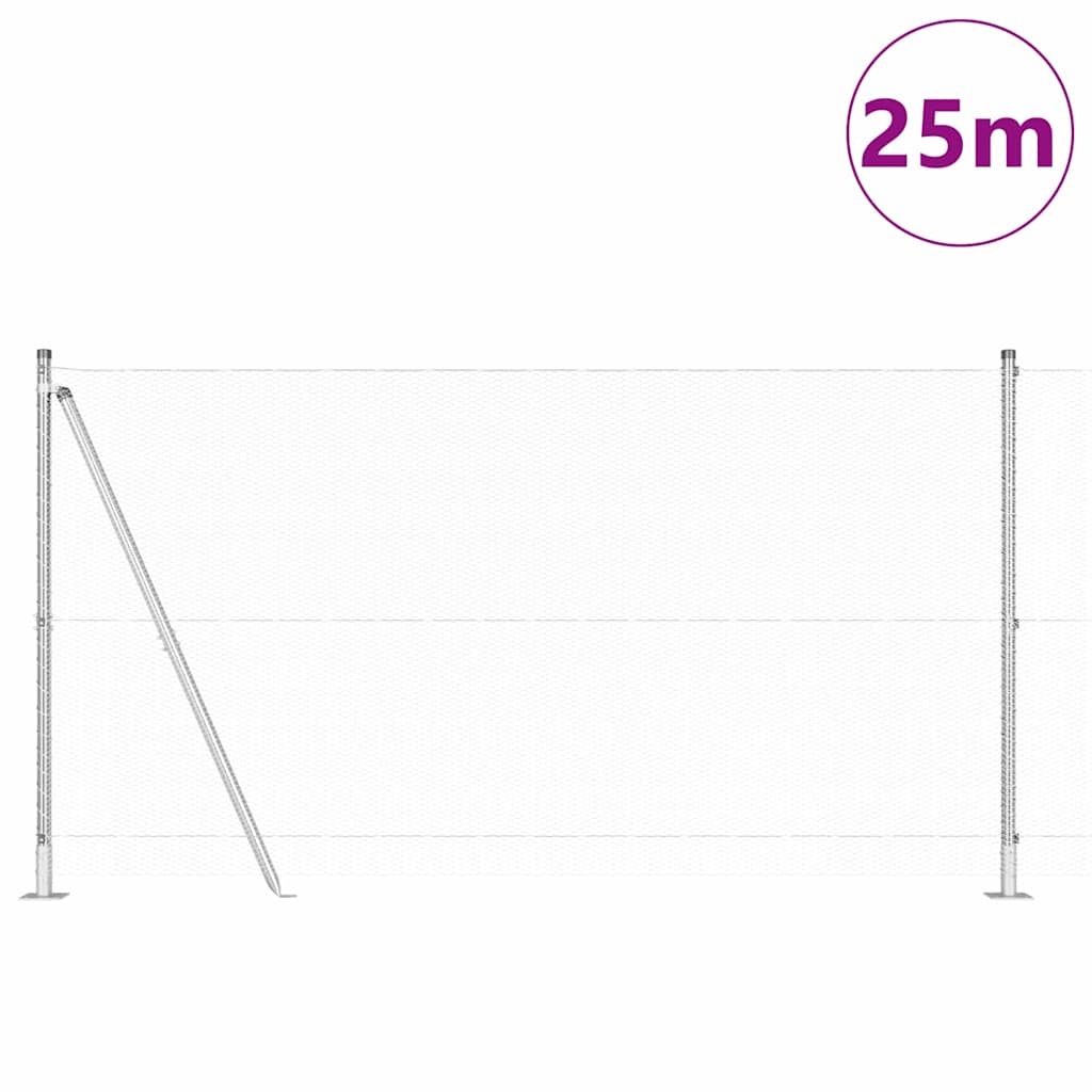 vidaXL Σετ Φράχτη Σετ 2 Γαλβανισμένος Χάλυβας 25 x 1.2 μ Ανθεκτικός