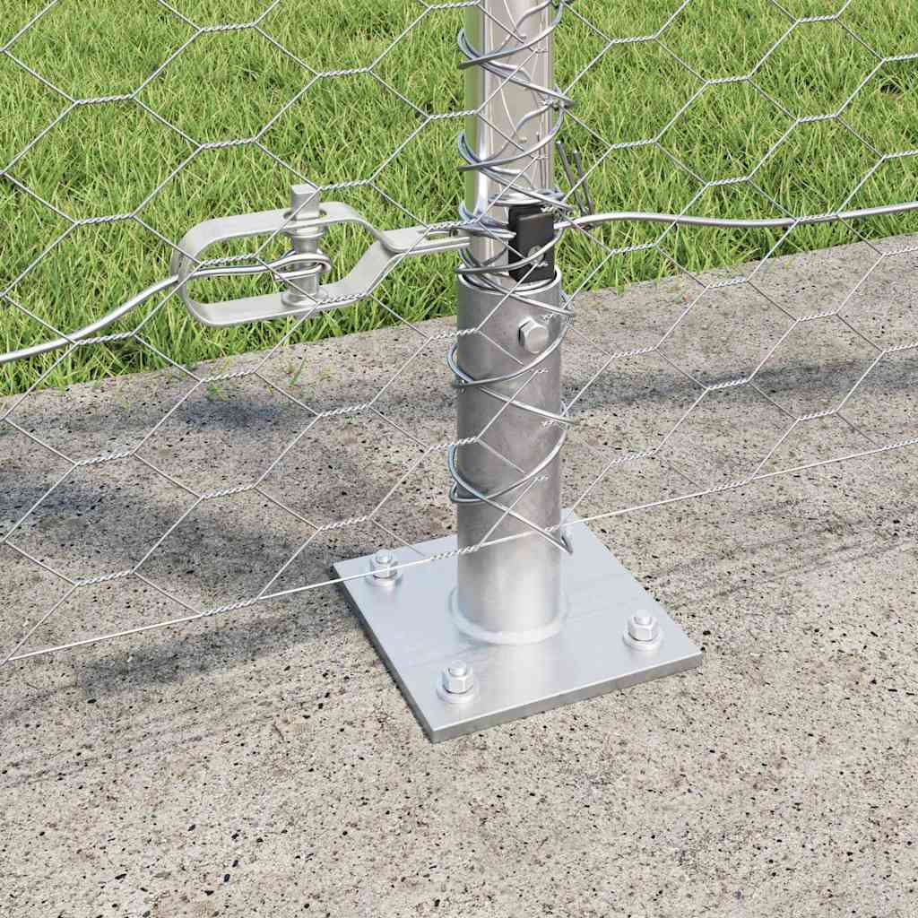 vidaXL Σετ Φράκτη Σετ των 2 Γαλβανισμένος Χάλυβας 25 x 1.2 μ Ανθεκτικό