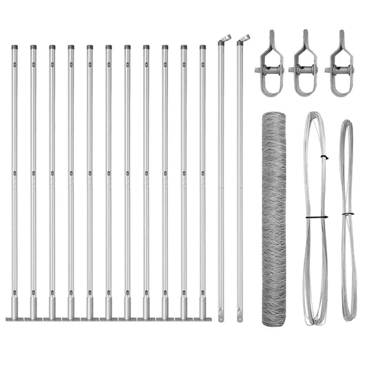 vidaXL Περίφραξη από Χάλυβα με 7 Φλαντζωτές Κολώνες 1,2x25 μ