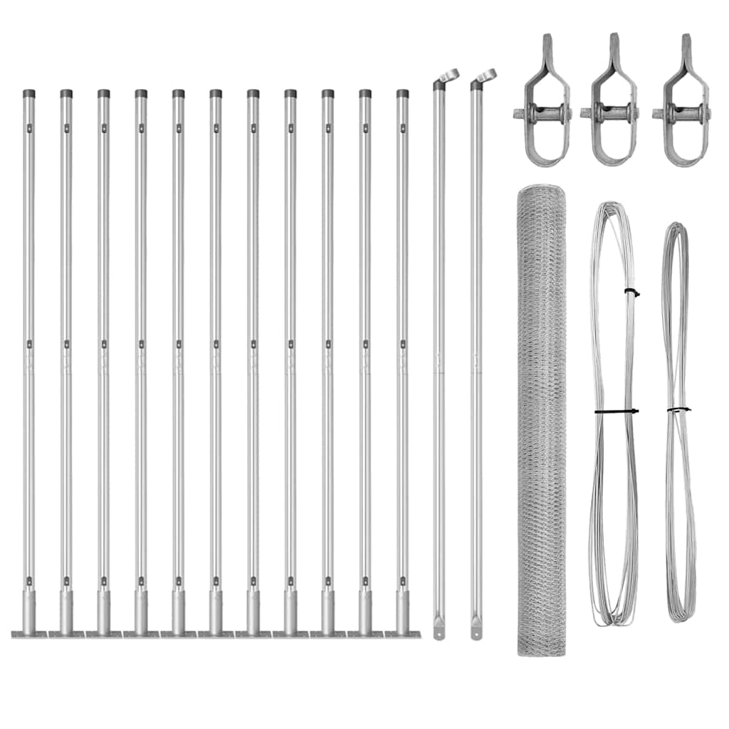 Περίφραξη σε σχήμα εξαγώνου vidaXL 1.4x25 μ Γαλβανισμένος Χάλυβας