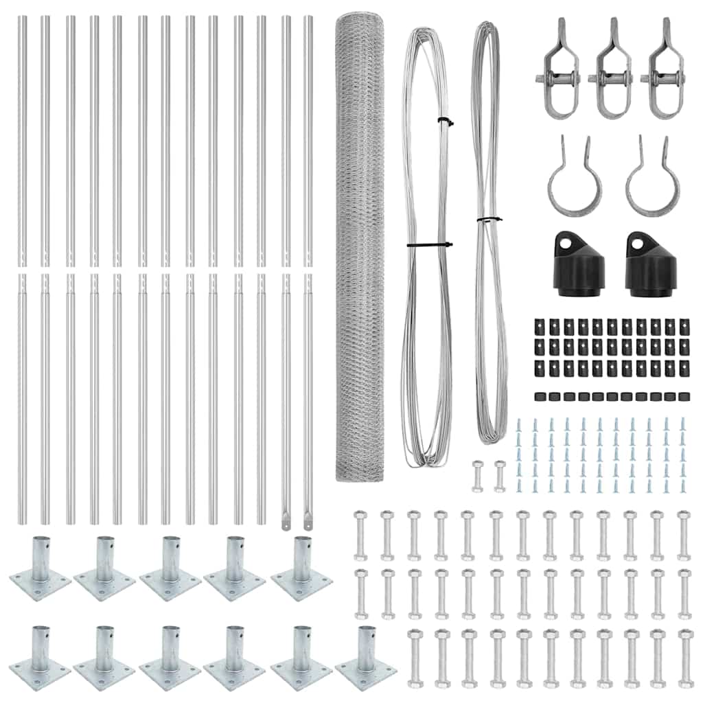 vidaXL Εξάγωνος Φράχτης 1.4x25 μ Γαλβανισμένος Χάλυβας