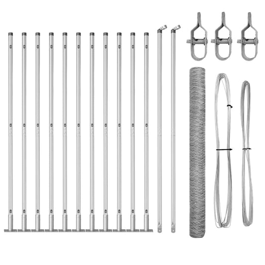 vidaXL Εξάγωνος Φράχτης 1.4x25 μ Γαλβανισμένο Ατσάλι