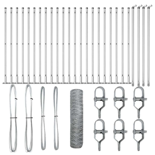 Φράχτης Hexagon vidaXL 0.6x50 μ Γαλβανισμένος Χάλυβας