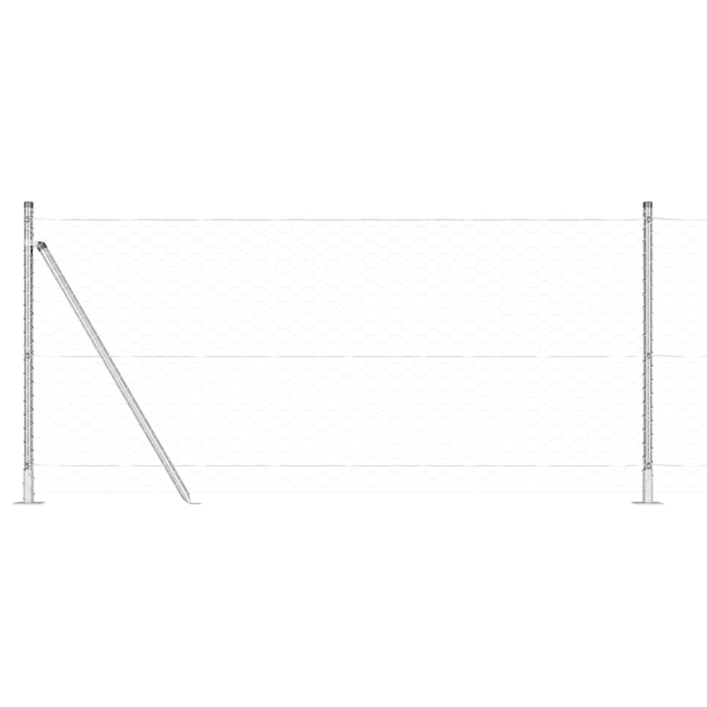 vidaXL Hexagon Φράχτης 0.8x50 μ Γαλβανισμένος Χάλυβας