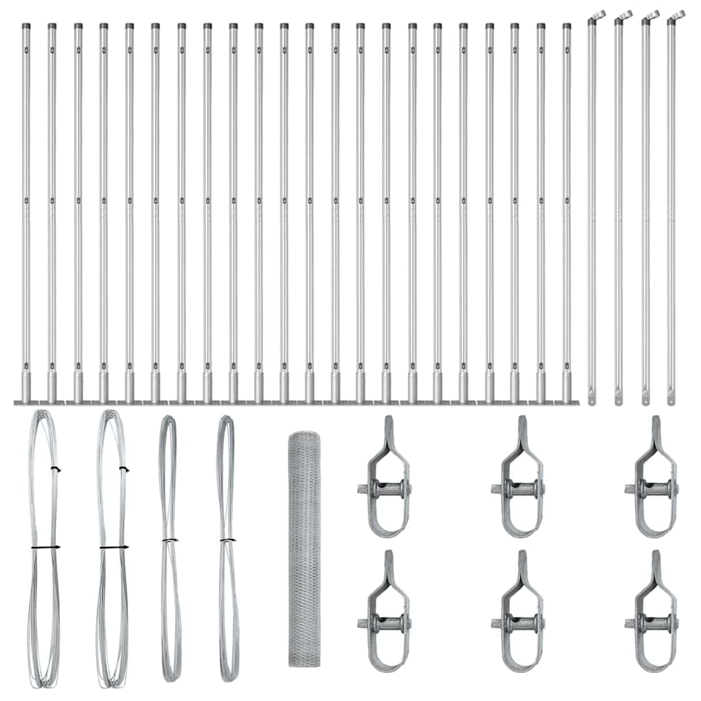 vidaXL Hexagon Fence 1.2x50 μ Γαλβανισμένος Χάλυβας