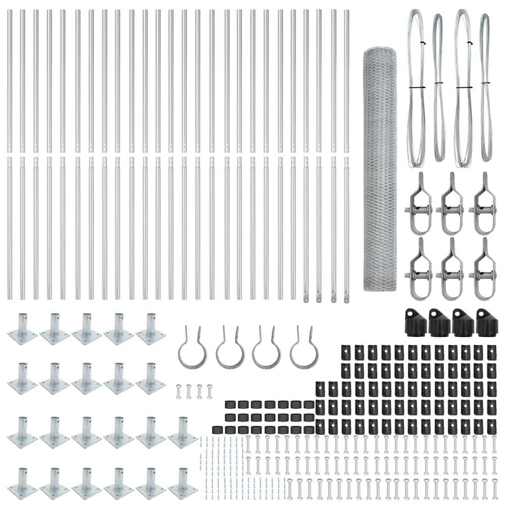 vidaXL Hexagon Fence 1.2x50 μ Γαλβανισμένος Χάλυβας