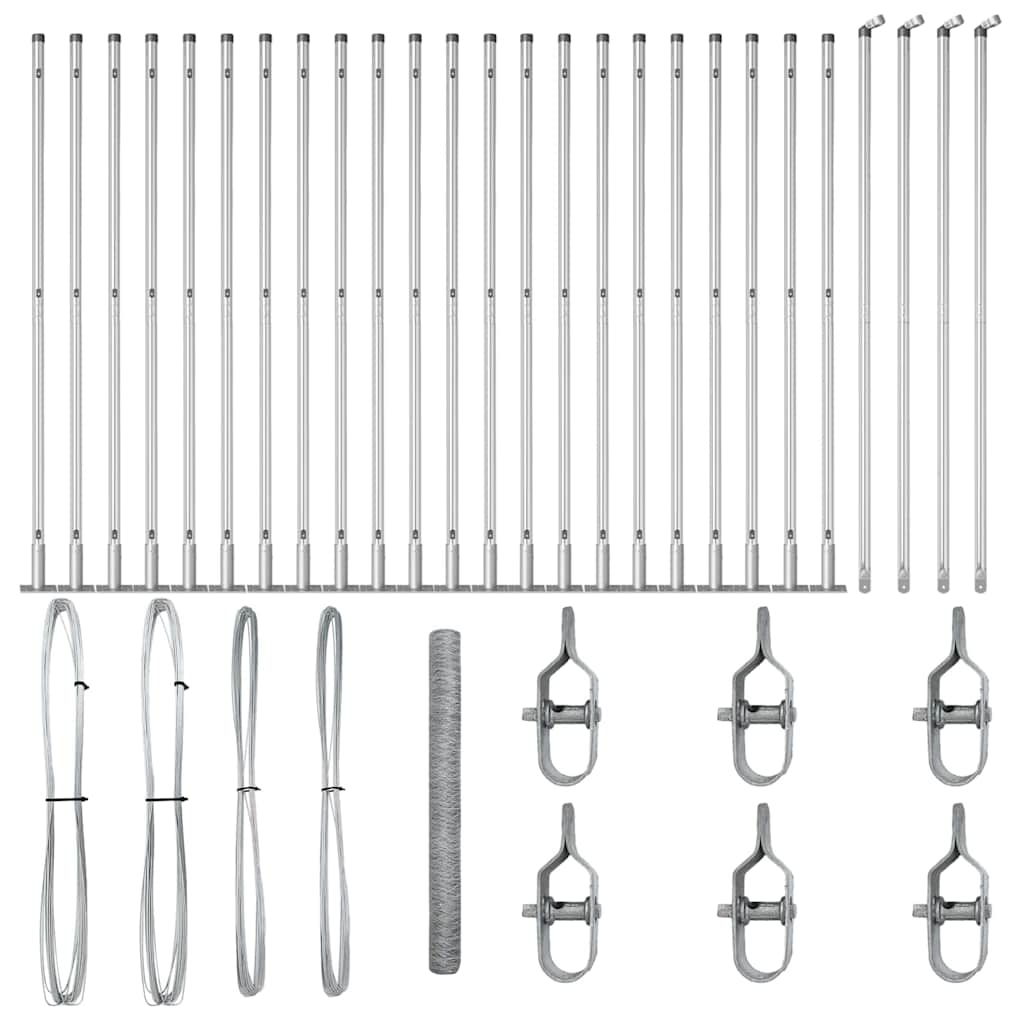 Περίφραξη Hexagon vidaXL 1.4x50 μ Γαλβανισμένος Χάλυβας