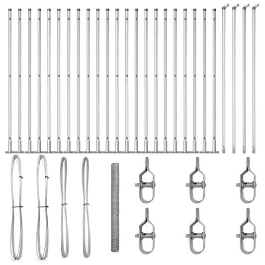 Περίφραξη Hexagon vidaXL 1.4x50 μ Γαλβανισμένος Χάλυβας